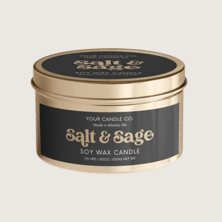 Private Label Soy Candle | 4oz Gold Tin