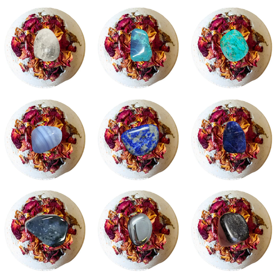 Crystal infused bath bomb for meditation and grounding | Wicked Good