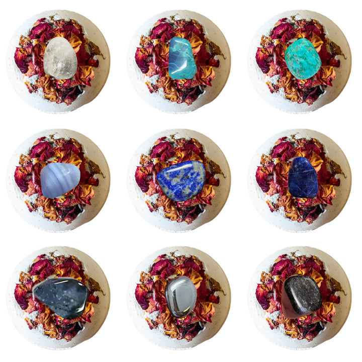 Crystal infused bath bomb for meditation and grounding | Wicked Good