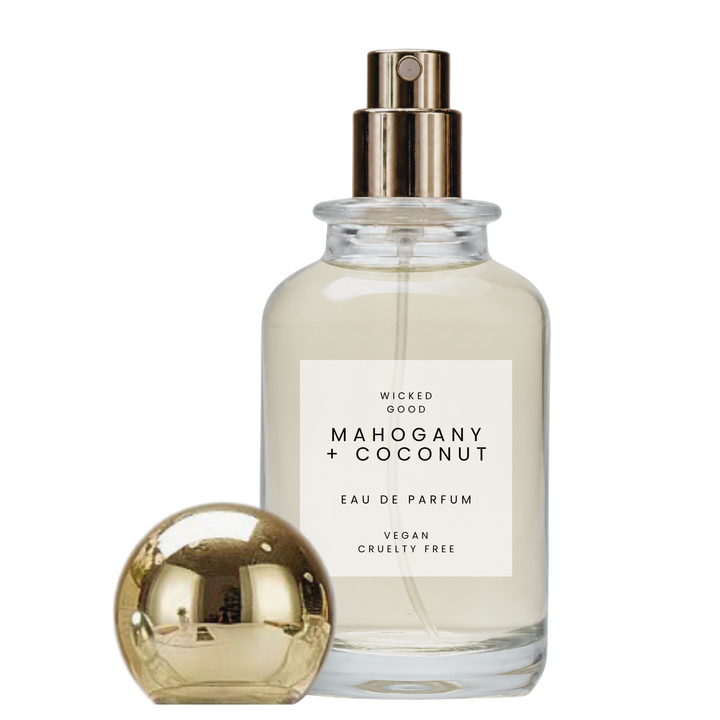 Mahogany Coconut dupe fragrance with creamy coconut and mahogany woods