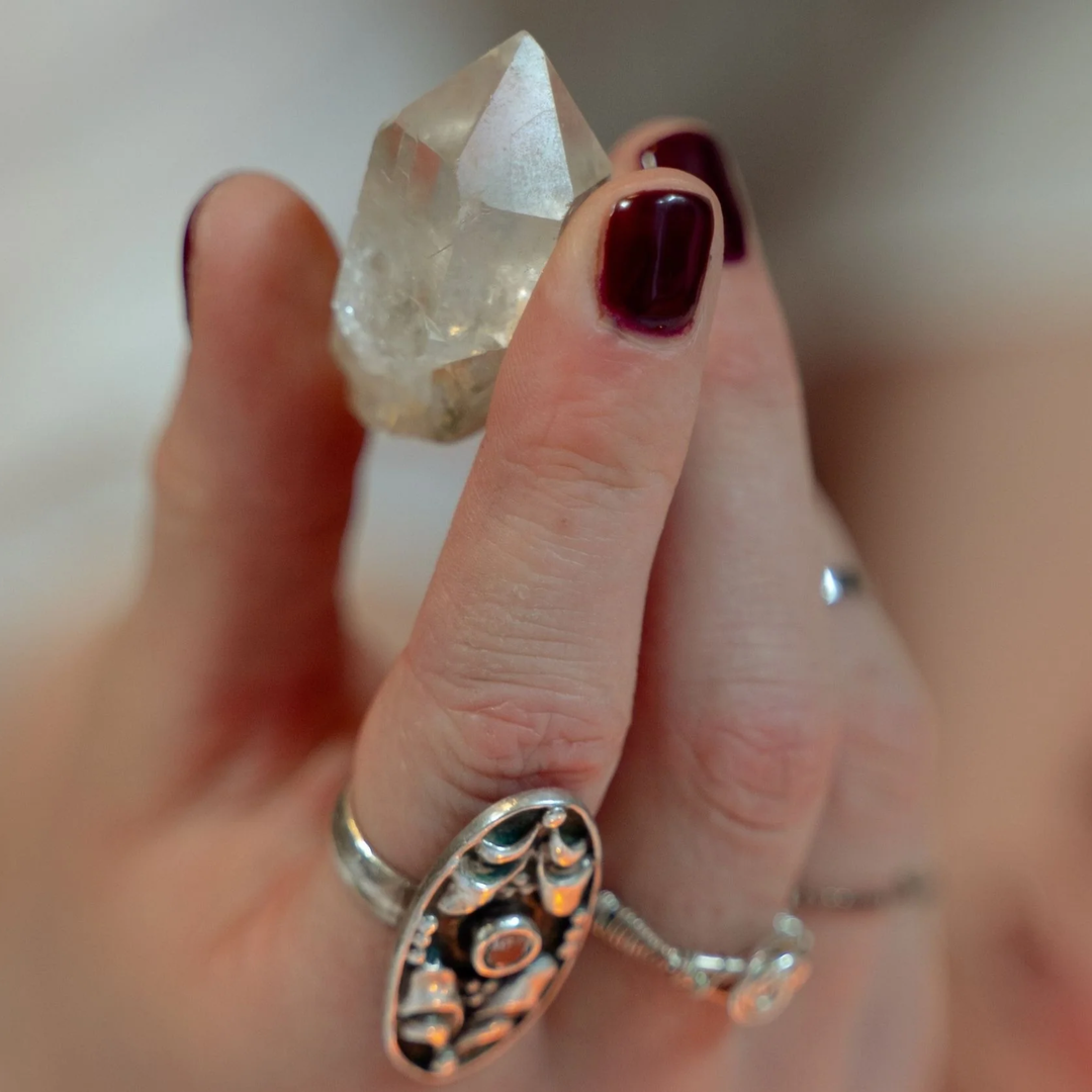 unboxing crystal of the month subscription box with ritual card and crystal