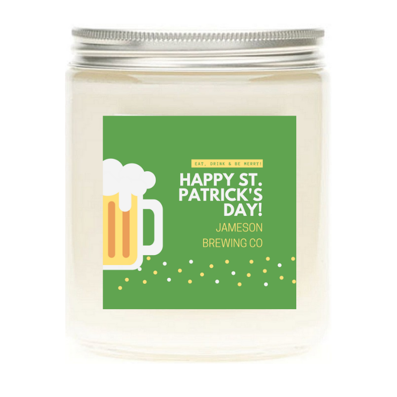 St. Patrick's Day Personalized Candles