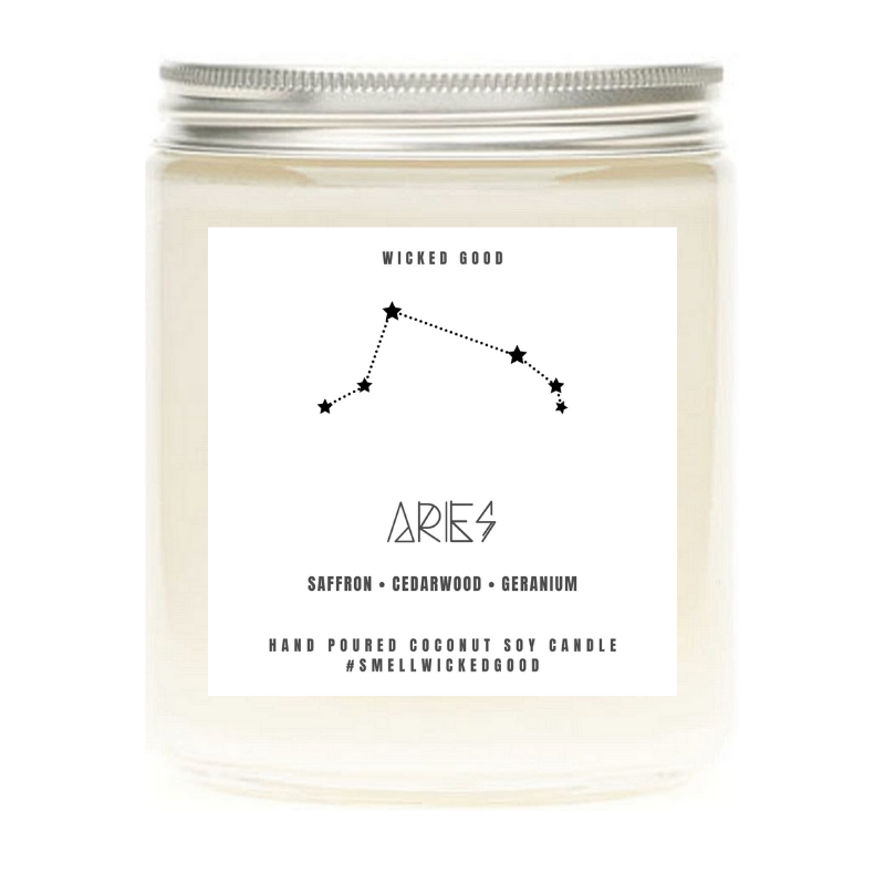 Aries Zodiac  Candle Gift | Natural Soy Candles | Wicked Good