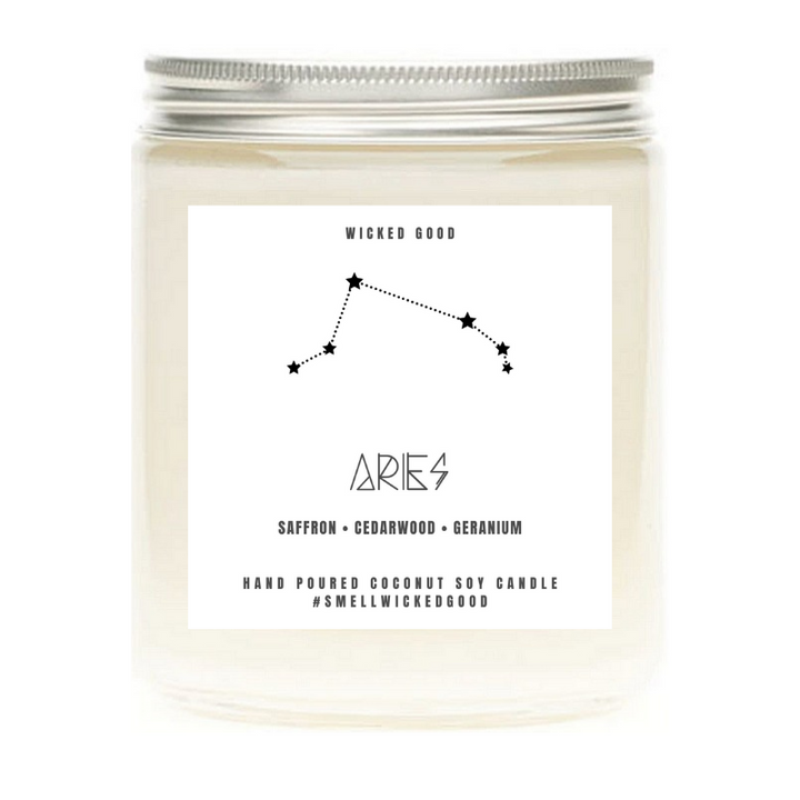 Aries Zodiac  Candle Gift | Natural Soy Candles | Wicked Good