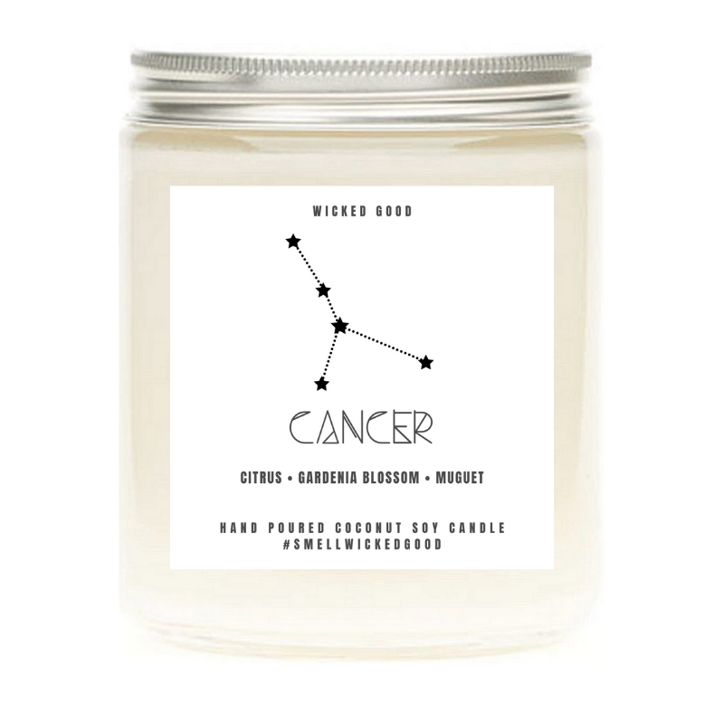 Cancer Zodiac  Candle Gift | Natural Soy Candles | Wicked Good