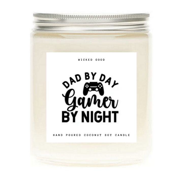 Dad By Day Gamer By Night Dad Est. 2022 - Father's Day Candle Gift, New Dad Gift | Wicked Good