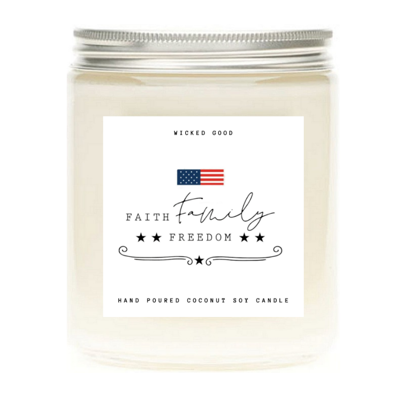 Faith Family Freedom 7 Best 4th of July Candles That'll Bring You Instant Fireworks - Soy Wax Candles - Pop Culture Candle - Smells Like