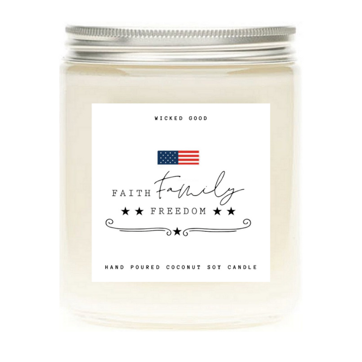 Faith Family Freedom 7 Best 4th of July Candles That'll Bring You Instant Fireworks - Soy Wax Candles - Pop Culture Candle - Smells Like