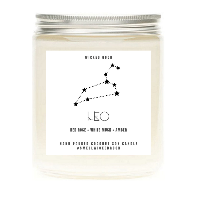 Leo Zodiac  Candle Gift | Natural Soy Candles | Wicked Good