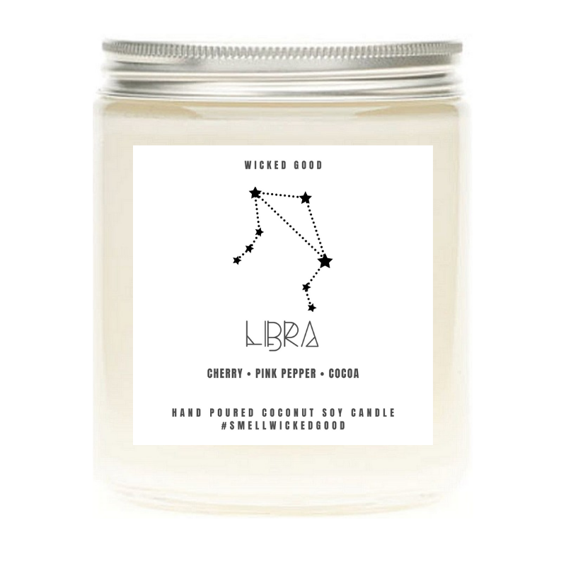 Libra Zodiac  Candle Gift | Natural Soy Candles | Wicked Good