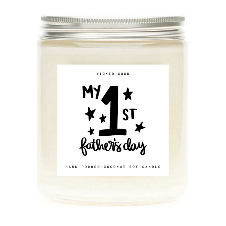 My 1st Father's day Dad Est. 2022 - Father's Day Candle Gift, New Dad Gift | Wicked Good