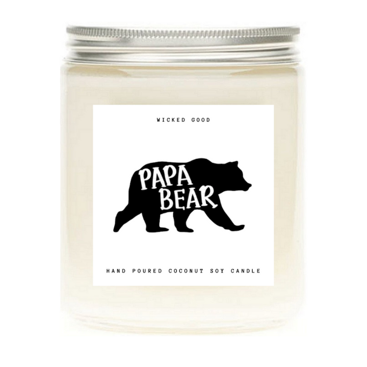Papa Bear Dad Est. 2022 - Father's Day Candle Gift, New Dad Gift | Wicked Good