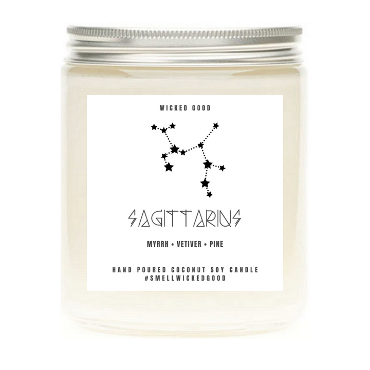 Sagittarius Zodiac  Candle Gift | Natural Soy Candles | Wicked Good