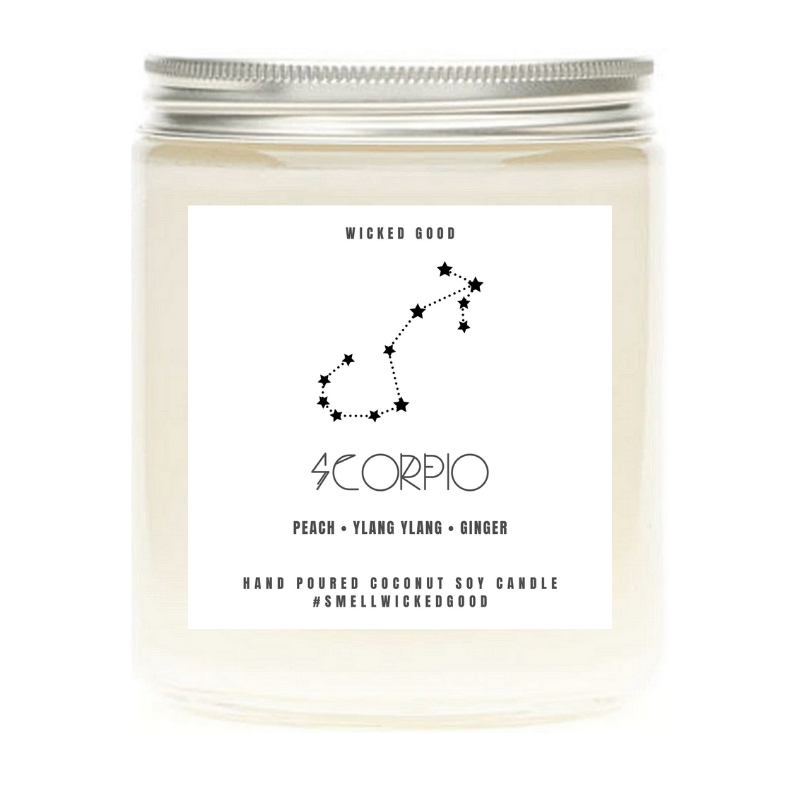 Scorpio Zodiac  Candle Gift | Natural Soy Candles | Wicked Good