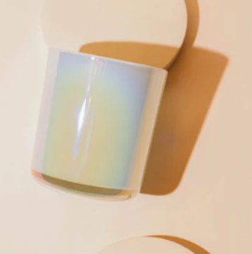 Iridescent White Aura Candle Jar Vessel | Wicked Good Candles
