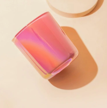 Iridescent Flamingo Aura Candle Jar Vessel | Wicked Good Candles